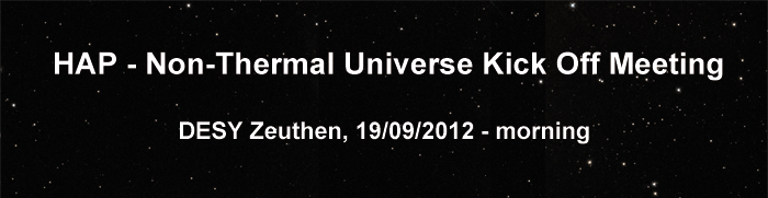 HAP - Non-Thermal Universe Kick Off Meeting